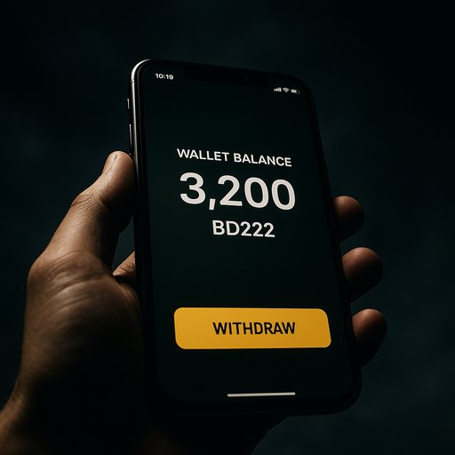 BD222 wallet balance screen on mobile